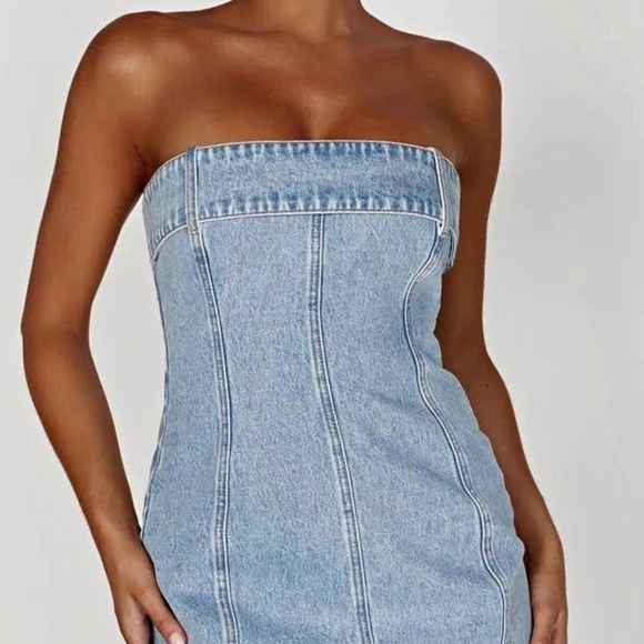 Meshki Denim Mini Dress - Picture 1 of 2